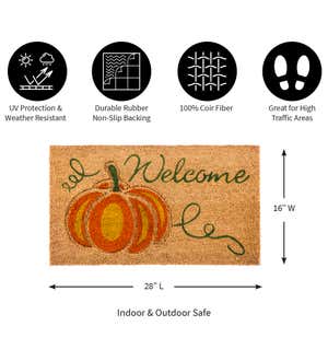 Welcome Pumpkin Coir Mat