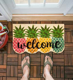 Colorful Pineapples Shaped Coir Mat