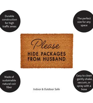 Please Hide Packages from Husband Coir Mat