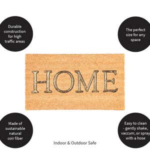 HOME Metallic Decorative Coir Mat with rubber inset , 16" x 28"