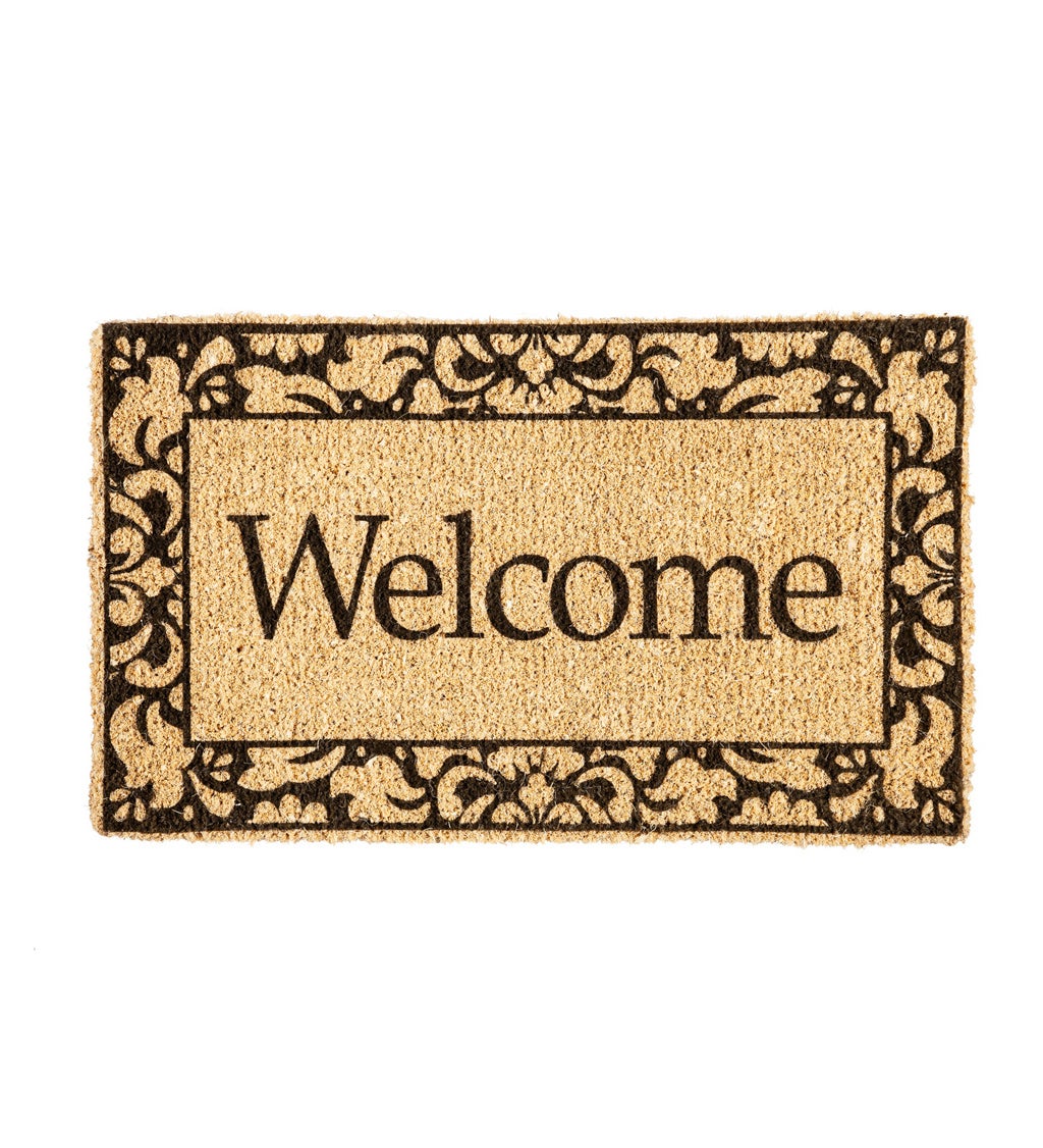 Welcome Frame, Woven Coir Mat, 30 x 18"