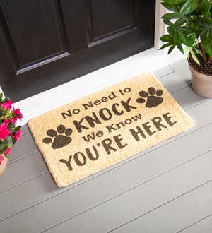 No Need to Knock, Woven Coir Mat, 30 x 18"