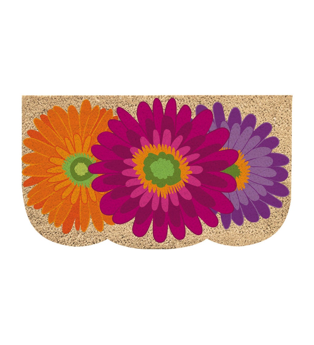 Gerbera Daisies Shaped Coir Mat, 30" x 18"