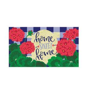 Plaid Patriotic Geraniums decorative Coir Mat