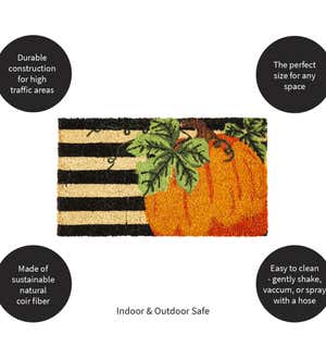 Pumpkin Stripe Decorative Coir Mat