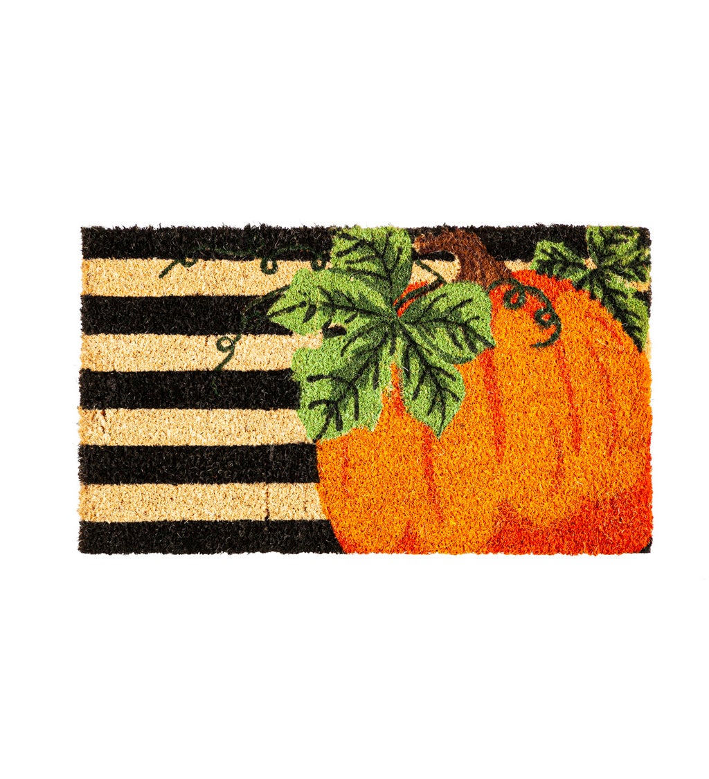 Pumpkin Stripe Decorative Coir Mat
