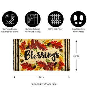 Autumn Blessings Decorative Coir Mat