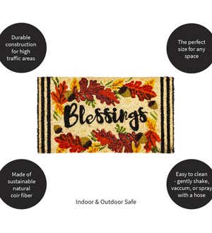 Autumn Blessings Decorative Coir Mat