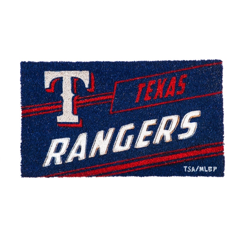 Texas Rangers, Coir Punch Mat , 16" x 28"