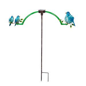 Chasing White Light Blue Bird Solar Balancer Garden Stake