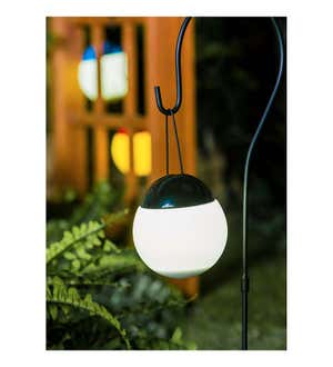 Jitterbug Black and White LED Rechargeable Outdoor Lantern