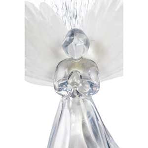 White Heavenly Angel Fiber Optic Acrylic and Metal Solar Garden Stake