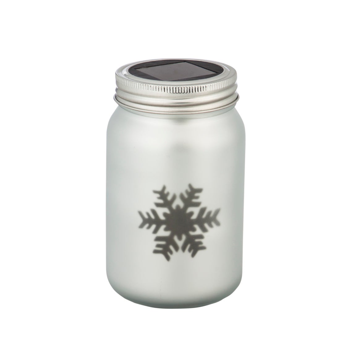 5.5"H Solar Christmas Mason Jars, Silver