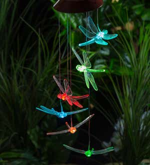 Color Changing Solar Mobile, Iridescent Dragonfly