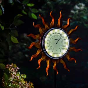 47.5"H Solar Thermometer Garden Stake, Sun