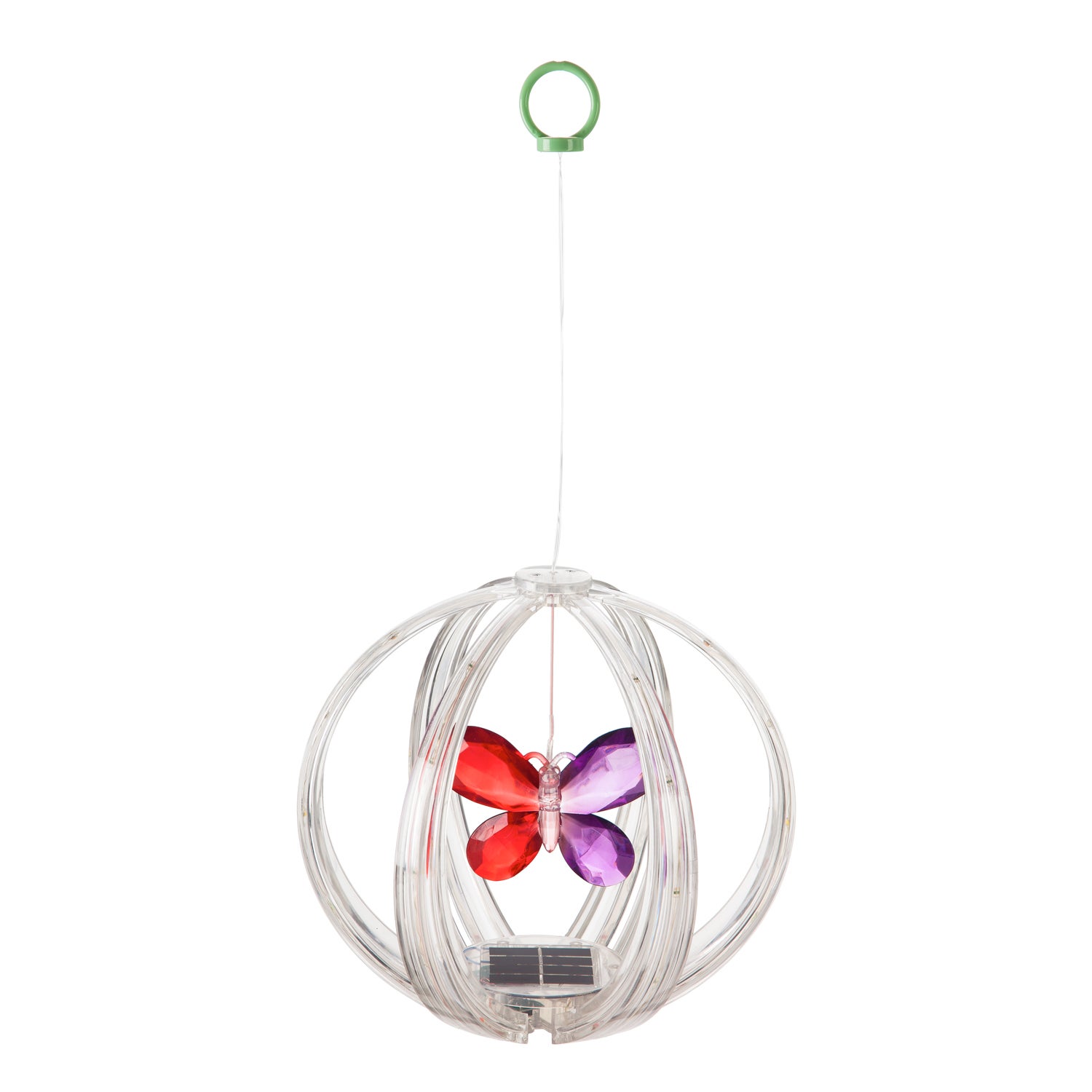 Butterfly Solar Mobile Sphere with Multicolor Chasing Light Display