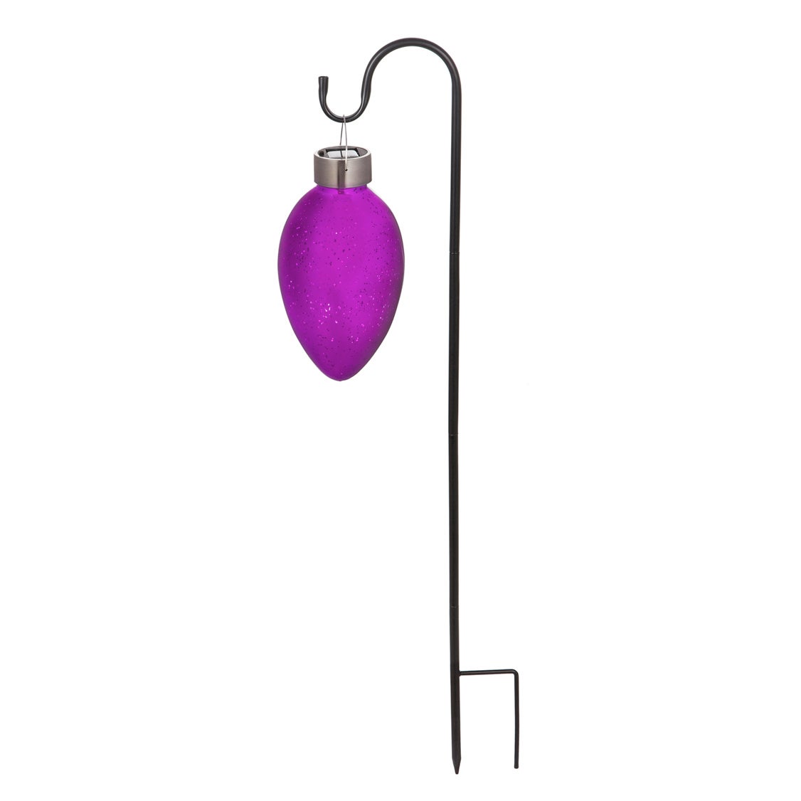 Solar Mercury Glass Christmas Light with Shephard's Hook, Purple