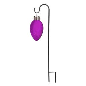 Solar Mercury Glass Christmas Light with Shephard's Hook, Purple