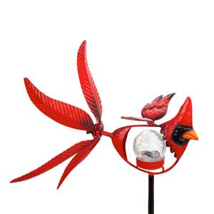 38"H Solar Cardinal Staked Wind Spinner