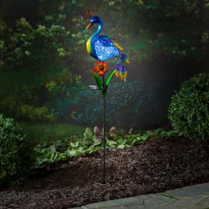 36"H Solar Garden Stake, Peacock