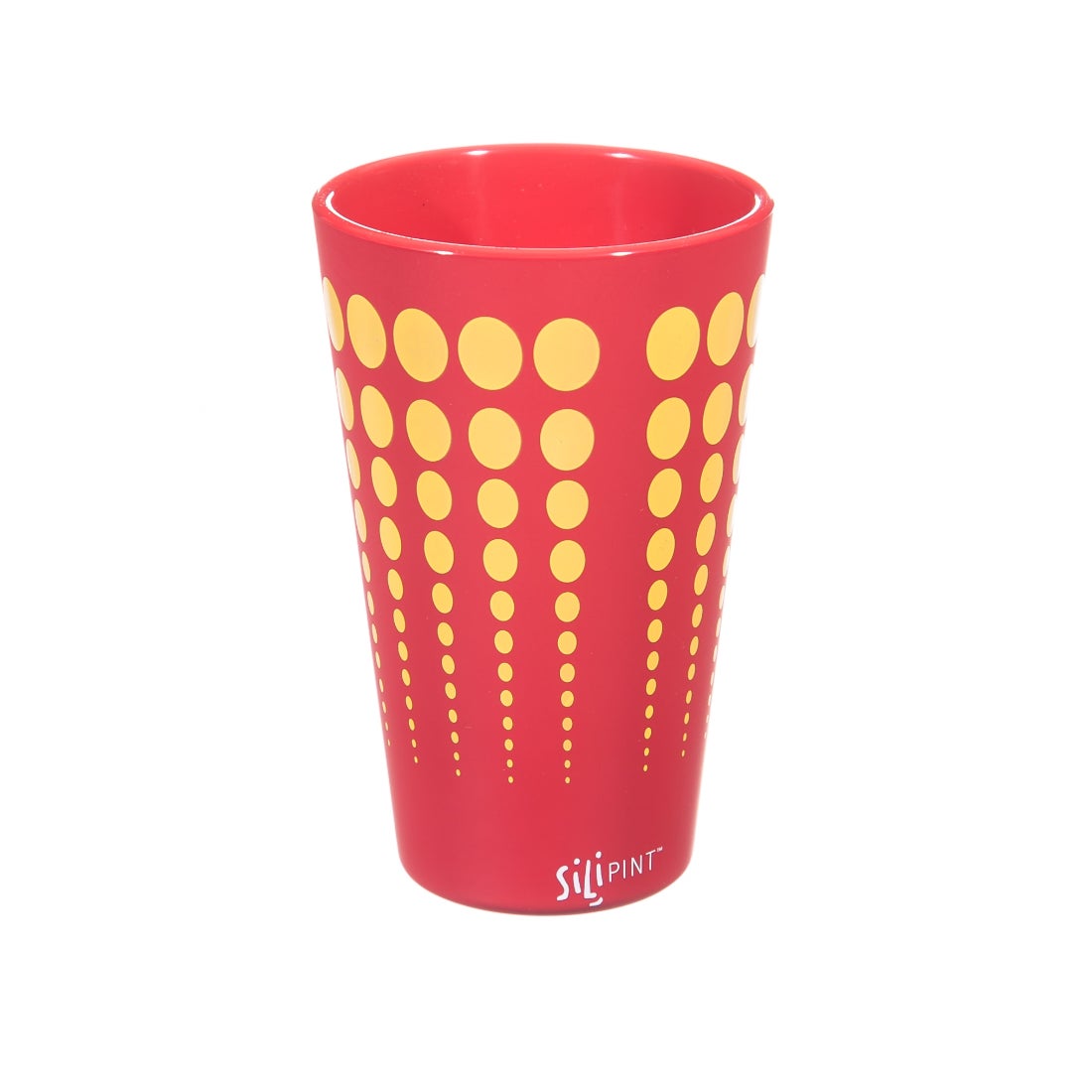 Cypress Home Burgundy with Yellow Dots Unbreakable Silicone Pint Glass, 16 ounces