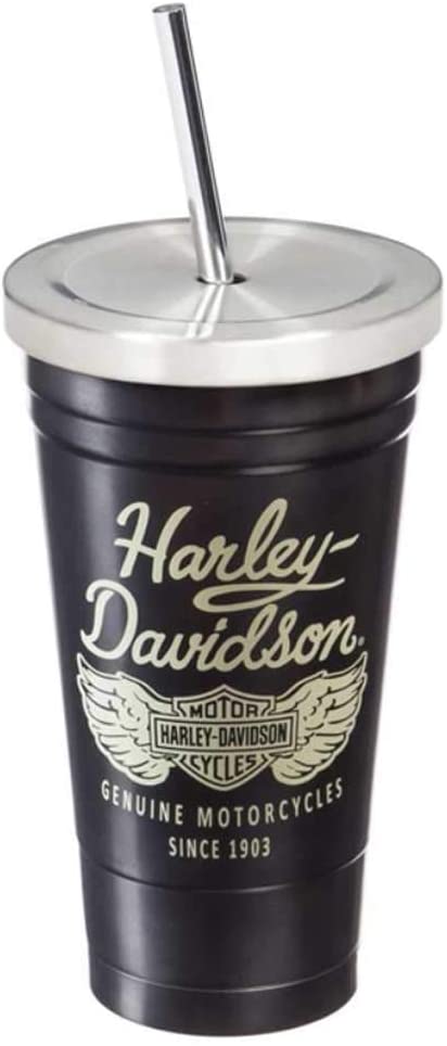 Harley Davidson Stainless Steel Insulated Cup with Straw