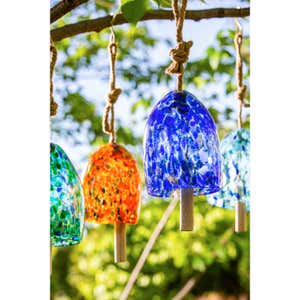 Art Glass Speckle Turquoise Bell Chime