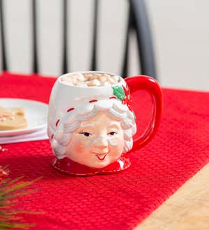 Ceramic Cup, 20 Oz, Shaped Mrs. Santa