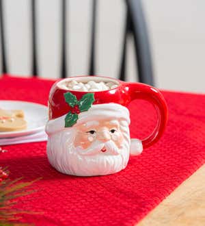 Ceramic Cup, 20 Oz, Shaped Mr. Santa