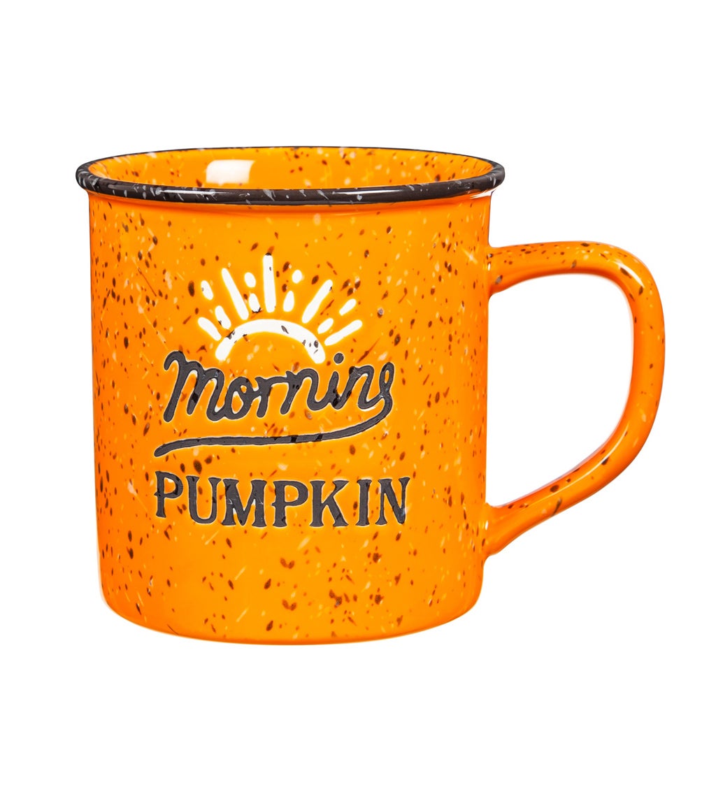 12 OZ "Morning Pumpkin" Ceramic Cup