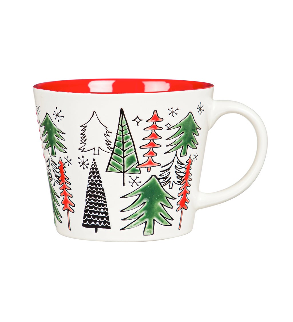 12 oz Ceramic Cup, Trees