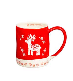 18 Oz Ceramic Reindeer Cup