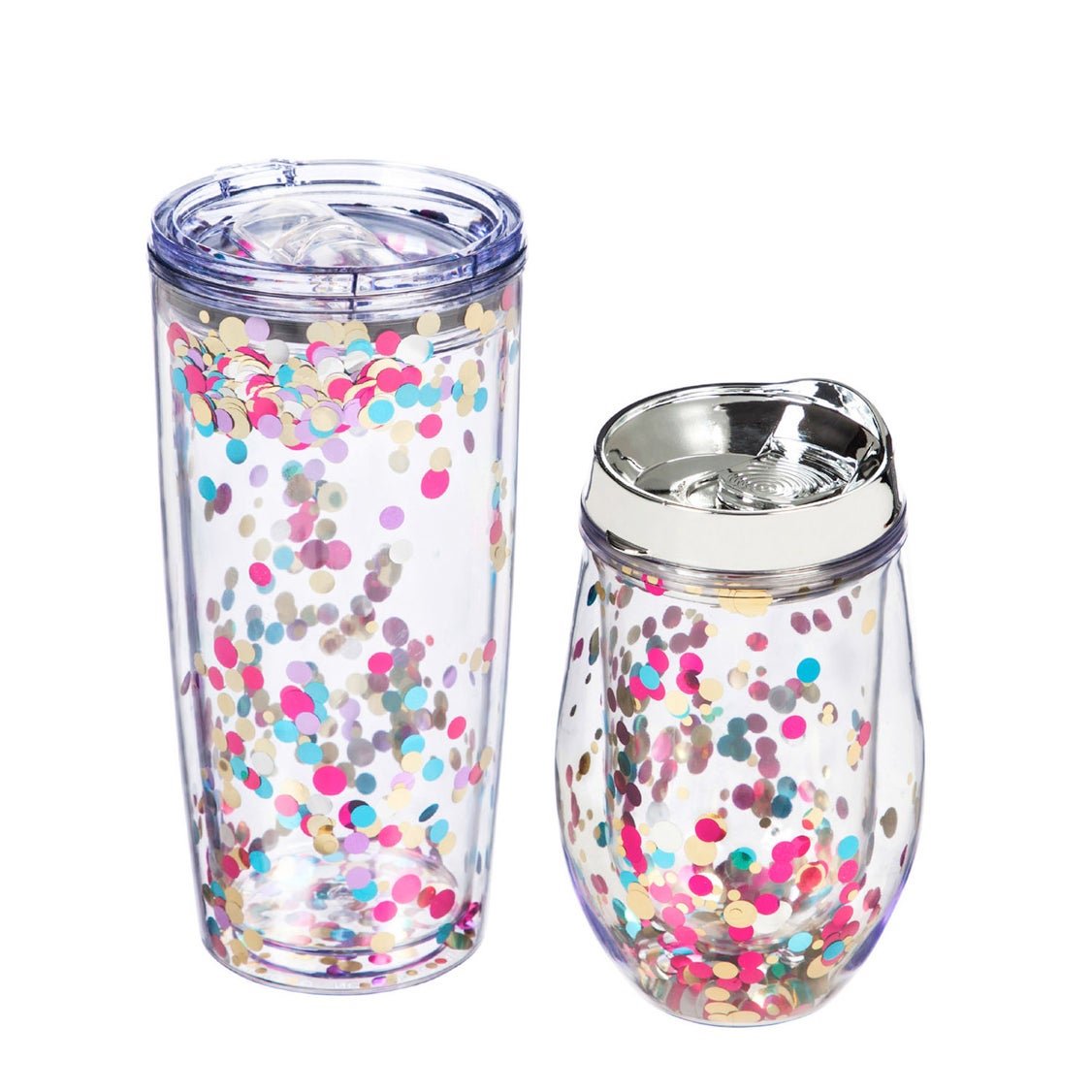 Glitter Acrylic Travel Cup with Lid Gift Set