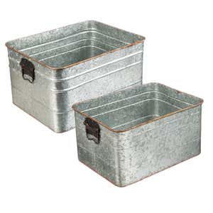 Metal Storage Containers, Set of 2