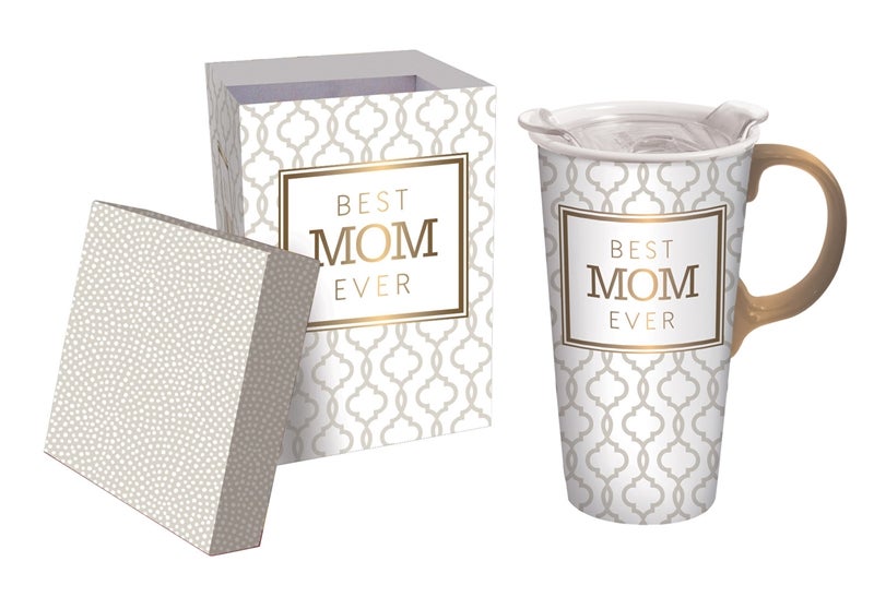 Best Mom Ever Ceramic Travel Cup with Tritan Lid