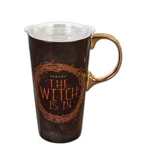 The Witch is In Ceramic Travel Cup w/Box and Tritan Lid