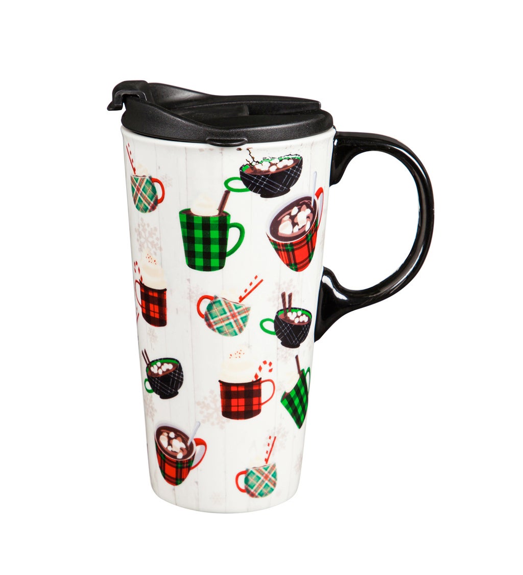 Holiday Drinks 17 oz Ceramic Travel Cup with box