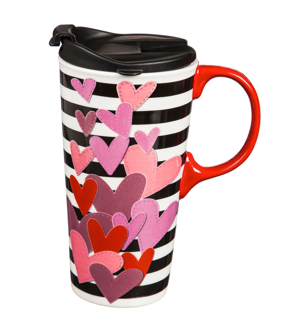 Ceramic Travel Cup with box, 17 oz, Valentines