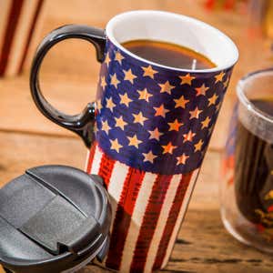 Americana Metallic Ceramic Travel Coffee Cup
