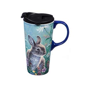 Spring Bunny Ceramic Travel Cup