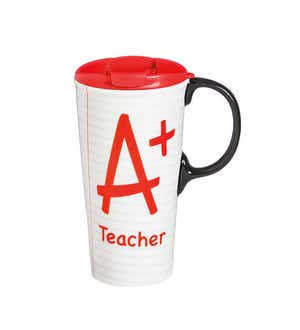 A+ Teacher Ceramic Travel Cup
