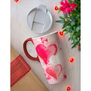 Beautiful Ride Hearts Ceramic Travel Cup