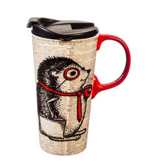 Office Hedgehog Ceramic Travel Mug