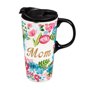 Mom Ceramic Travel Coffee Cup