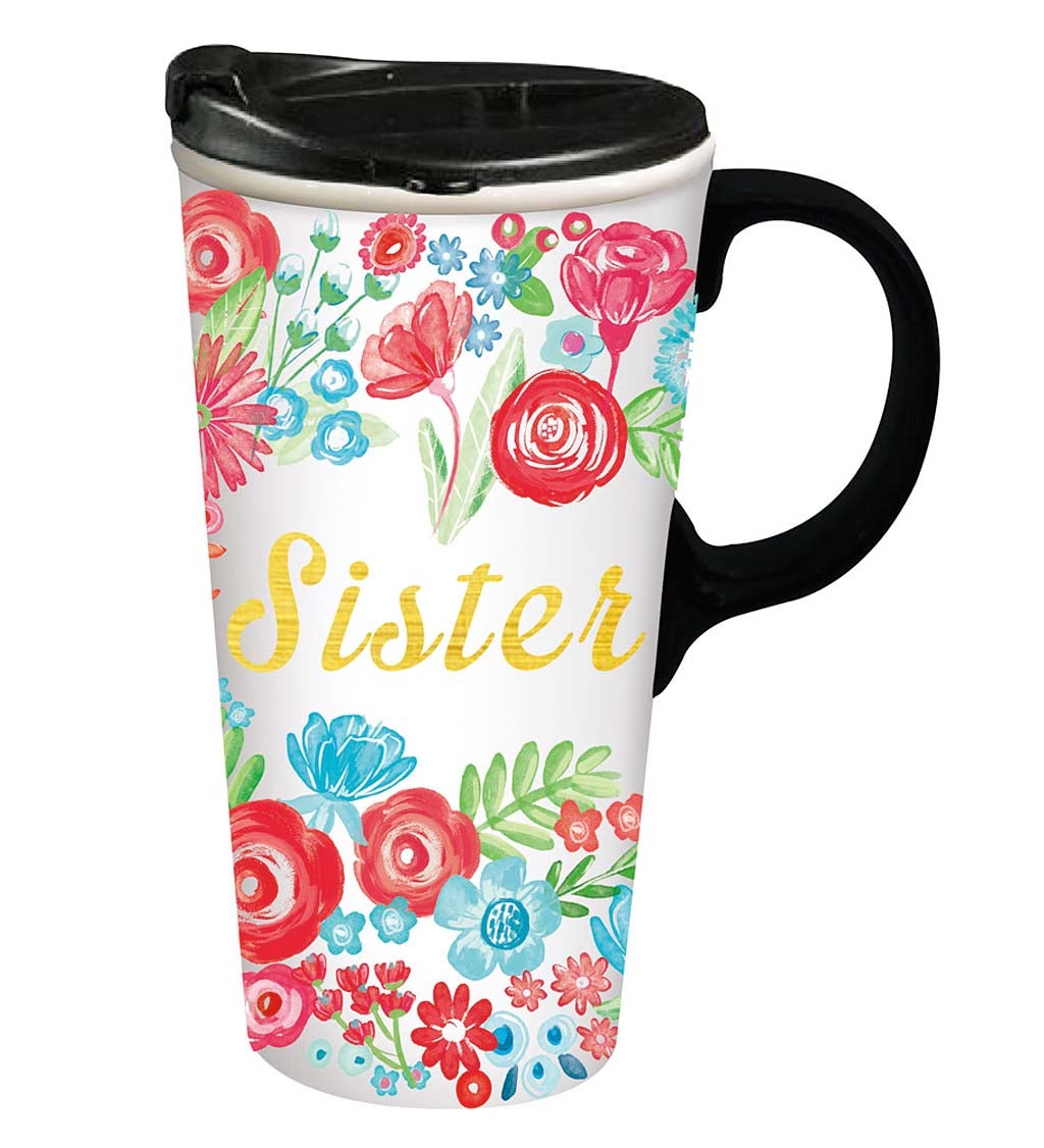 Sister Ceramic Travel Coffee Mug