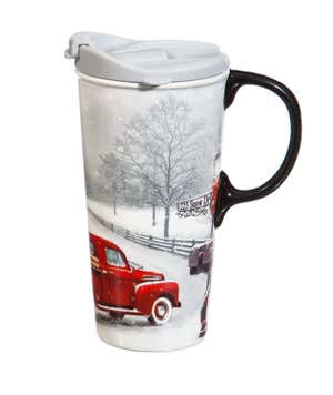 Winter Truck 17 oz Ceramic Travel Cup