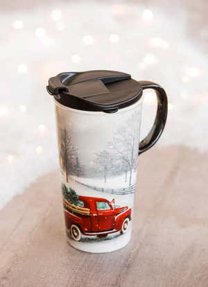 Winter Truck 17 oz Ceramic Travel Cup