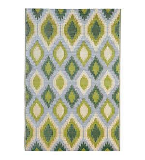 Green and Yellow Reversible Weather-Resistant Rug