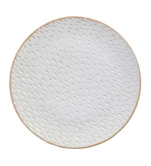Picket Porcelain Debossed Ceramic Dinner Plate