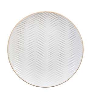 Picket Porcelain Ceramic Debossed Salad Plate